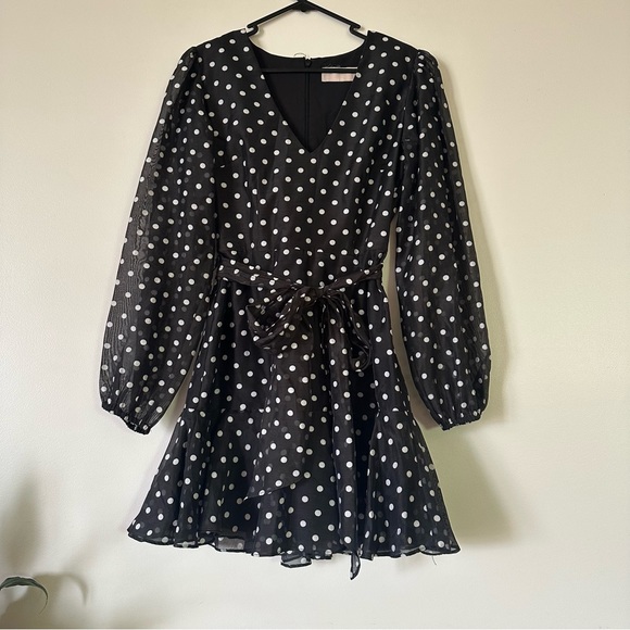 Keepsake Polka Dot Black Mini Dress/ Size S/ New/ RP:AUD250 - Picture 3 of 6